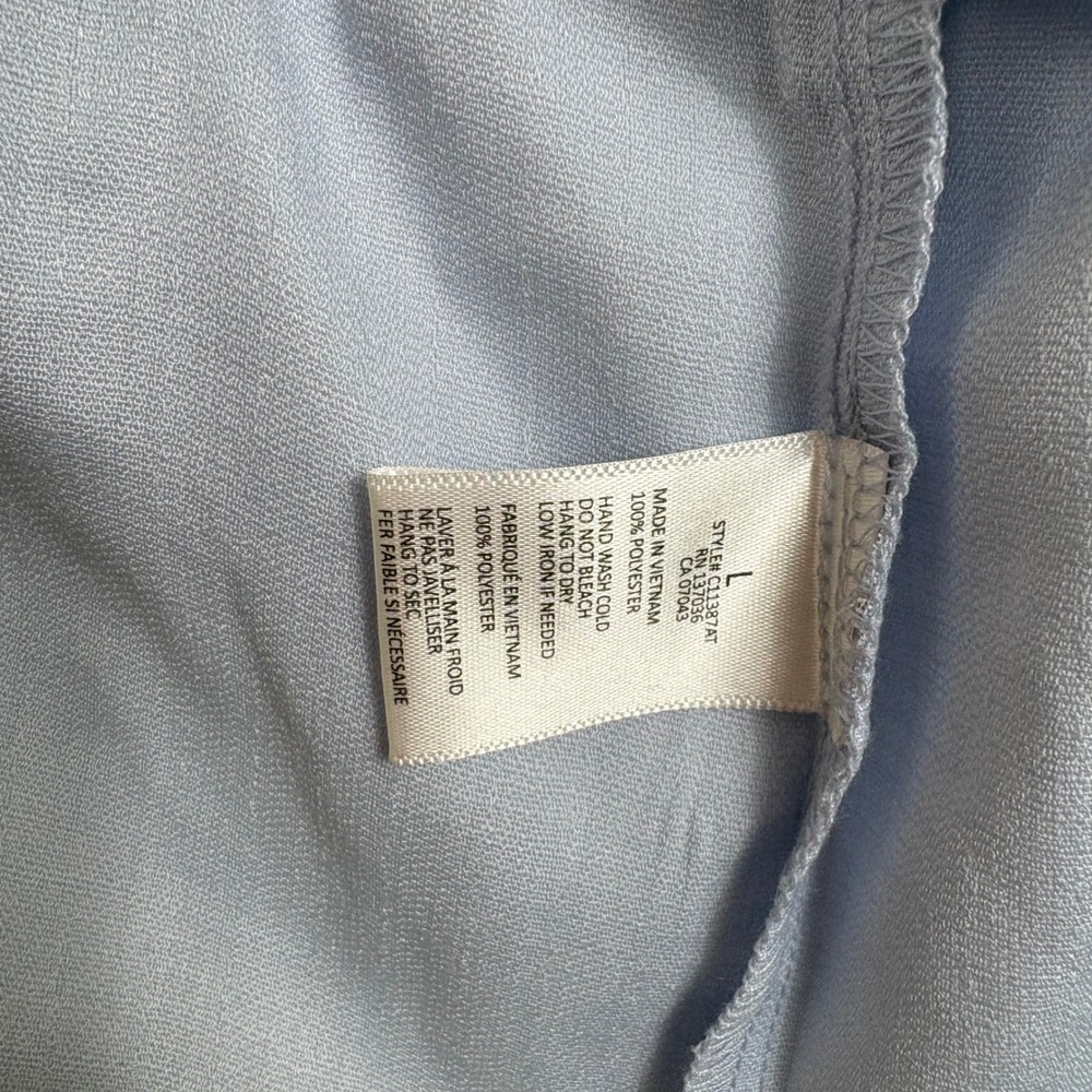 Paper Crane Light Blue Tiered Babydoll Cami Top Sleeveless Ruffle C11387AT L - Picture 4 of 4